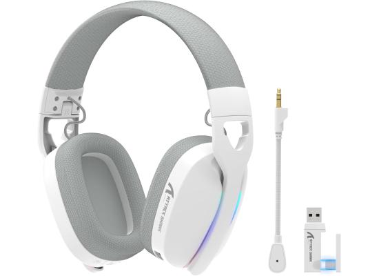 Attack Shark L90 Ultralight RGB Wireless Gaming Headset with Plug-in Microphone,Bluetooth 5.3 & 2.4G Wireless & Wired Headphone, 7.1 Surround Sound for Xbox One Series, PS4,PS5 & PC (White)