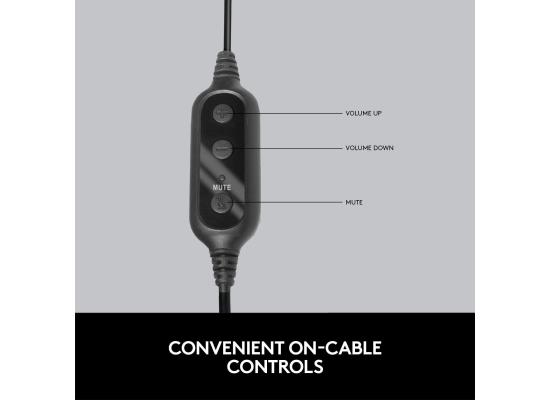 Logitech 960 USB, Noise-cancelling w/ Mute Button Stereo Headset, Easy plug-and-play.