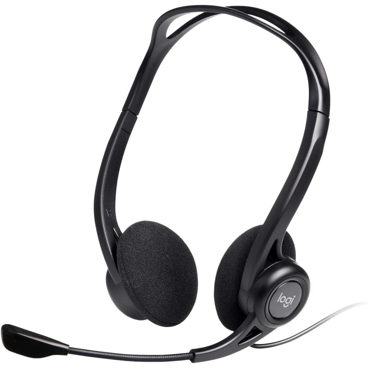 Logitech 960 USB, Noise-cancelling w/ Mute Button Stereo Headset, Easy plug-and-play.