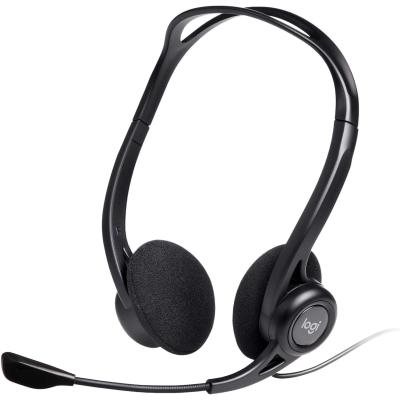 Logitech 960 USB, Noise-cancelling w/ Mute Button Stereo Headset, Easy plug-and-play.