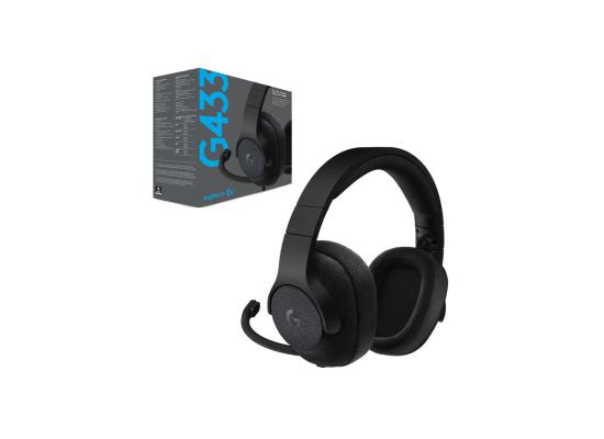 Logitech G433 7.1 Wired with DTS Headphone: X 7.1 Surround for PC, PS4,Xbox – Triple Black Gaming Headset 