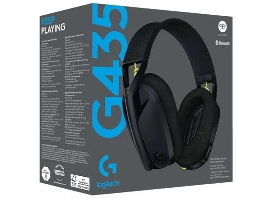 Logitech G435 LIGHTSPEED Wireless (Black) Dual Mode (2.4GHz & Bluetooth) Gaming Headset , Dolby Atmos, Lightweight, USB-C Charging , Upt To 18 Hours, Multi Platform Support