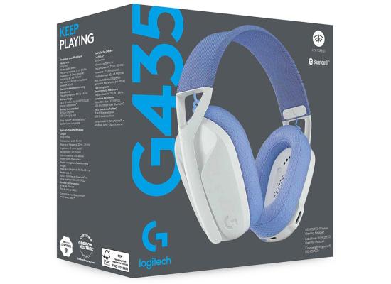 Logitech G435 LIGHTSPEED Wireless (White) Dual Mode (2.4GHz & Bluetooth) Gaming Headset , Dolby Atmos, Lightweight, USB-C Charging , Upt To 18 Hours, Multi Platform Support