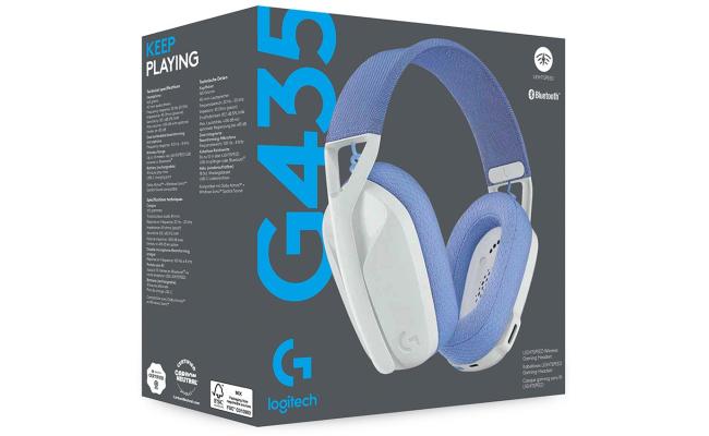 Logitech G435 LIGHTSPEED Wireless (White) Dual Mode (2.4GHz & Bluetooth) Gaming Headset , Dolby Atmos, Lightweight, USB-C Charging , Upt To 18 Hours, Multi Platform Support