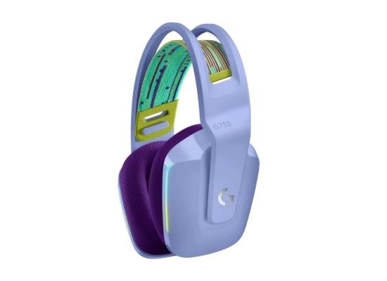 Logitech G733 Wireless Lightspeed Gaming Headset (Lilac), DTS Headphone:X 2.0 surround sound 7.1,  Lightsync RGB, Blue VO!CE mic technology ,278g ULTRA LIGHTWEIGHT, Up To 29 Hours Battery Life