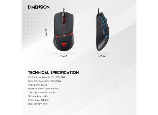 FANTECH P51 Power Bundle 5 IN 1 Gaming Set Combo Black Wired (Keyboard + Mouse + Headset + Mouse Pad+ Headset Stand)