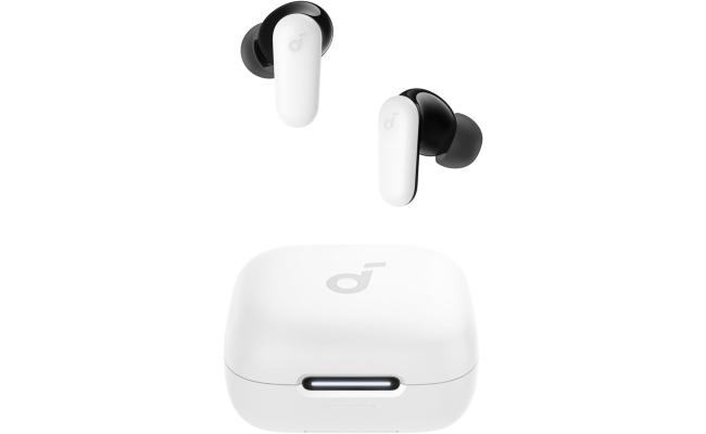 Soundcore R50i NC by Anker Noise Cancelling Earbuds, Strong and Smart Noise Cancelling, Powerful Bass, 45H Playtime, 2-in-1 Case and Phone Stand, IP54, Wireless Earbuds, Bluetooth 5.4 (White)