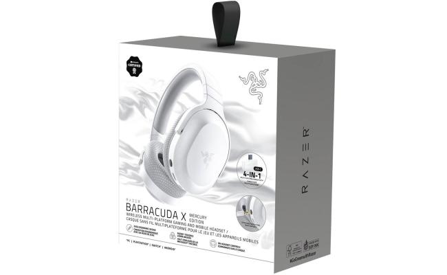 Razer Barracuda X (2021) USB-C Wireless+Bluetooth Lightweight Gaming Headset 7.1 Surround Sound For (PC) Up To 20 Hours Battery, Multiplatform: PS5, PS4, Xbox, Android,- Mercury White