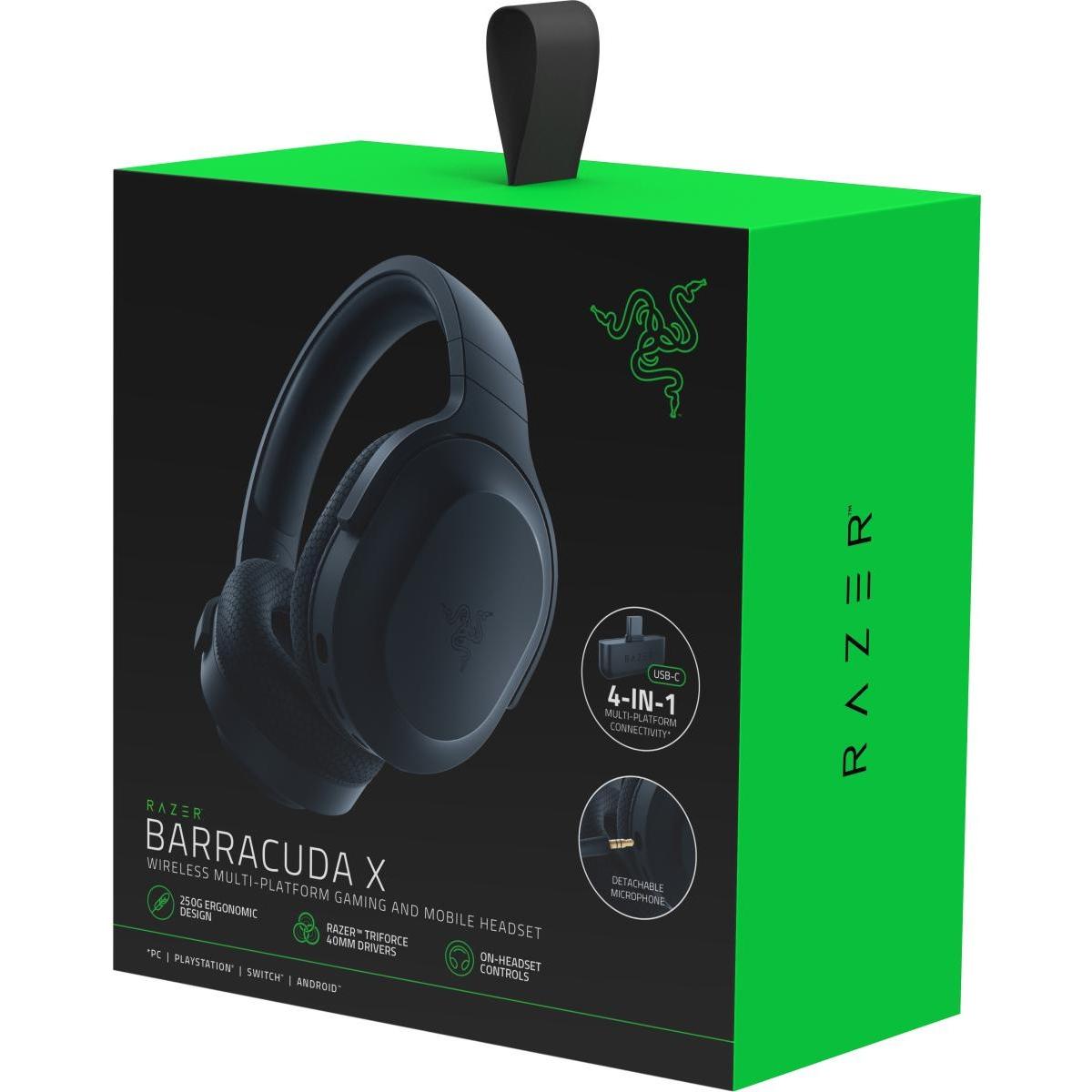 Razer Barracuda X 2022 4in1 USB-C Wireless+Bluetooth Lightweight Gaming Headset 7.1 Surround Sound For (PC) Up To 50 Hours Battery, Multiplatform: PS5, PS4, Xbox, Android - Black