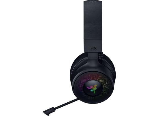 Razer Kraken V4 RGB Chroma Wireless Pro Level Gaming Headset (2.4GHz, Bluetooth) USB, Thx Spatial Audio 7.1 w/Super Wideband Mic for PC, Mac, PS5, Smartphone - Black