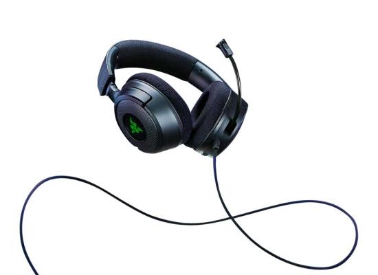 Razer Kraken V4 X Chroma RGB Wired Gaming Headset w/ 7.1 surround sound, Cardioid Mic & Memory Foam Cushions, Type C & Type A Cable for PC, Mac, PS5,Smartphone
