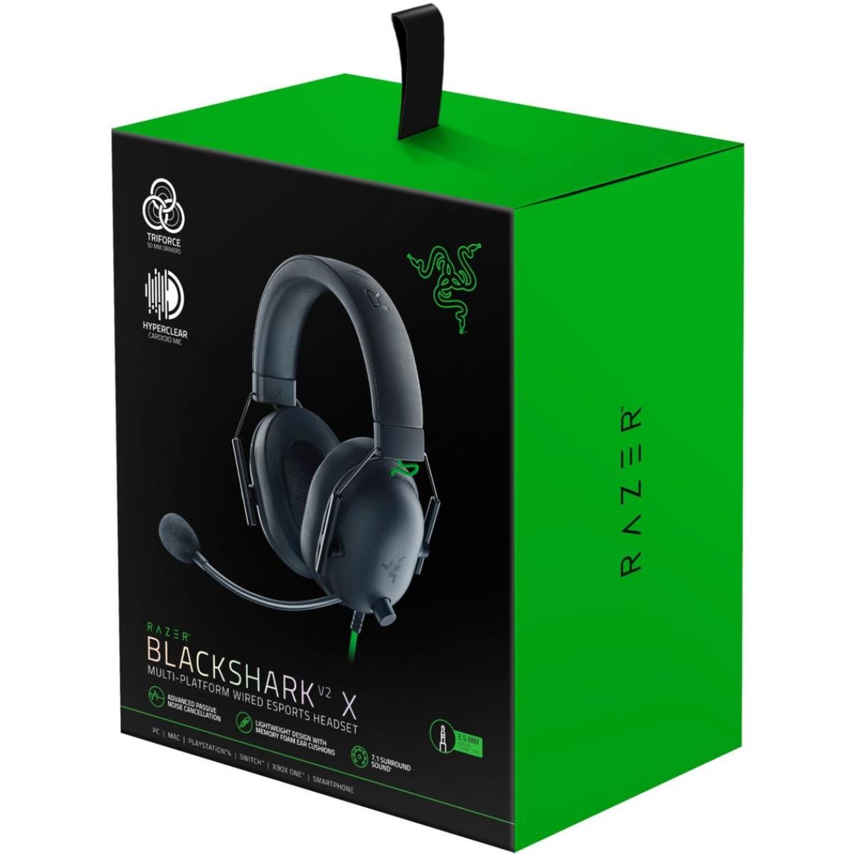 Razer BlackShark V2 X 7.1 Surround Sound (3.5mm) Lightweight WIred Gaming Headset w/ Hyperclear Cardioid Mic Multi Cross-platform :PC, Mac, PS4, Xbox, Nintendo