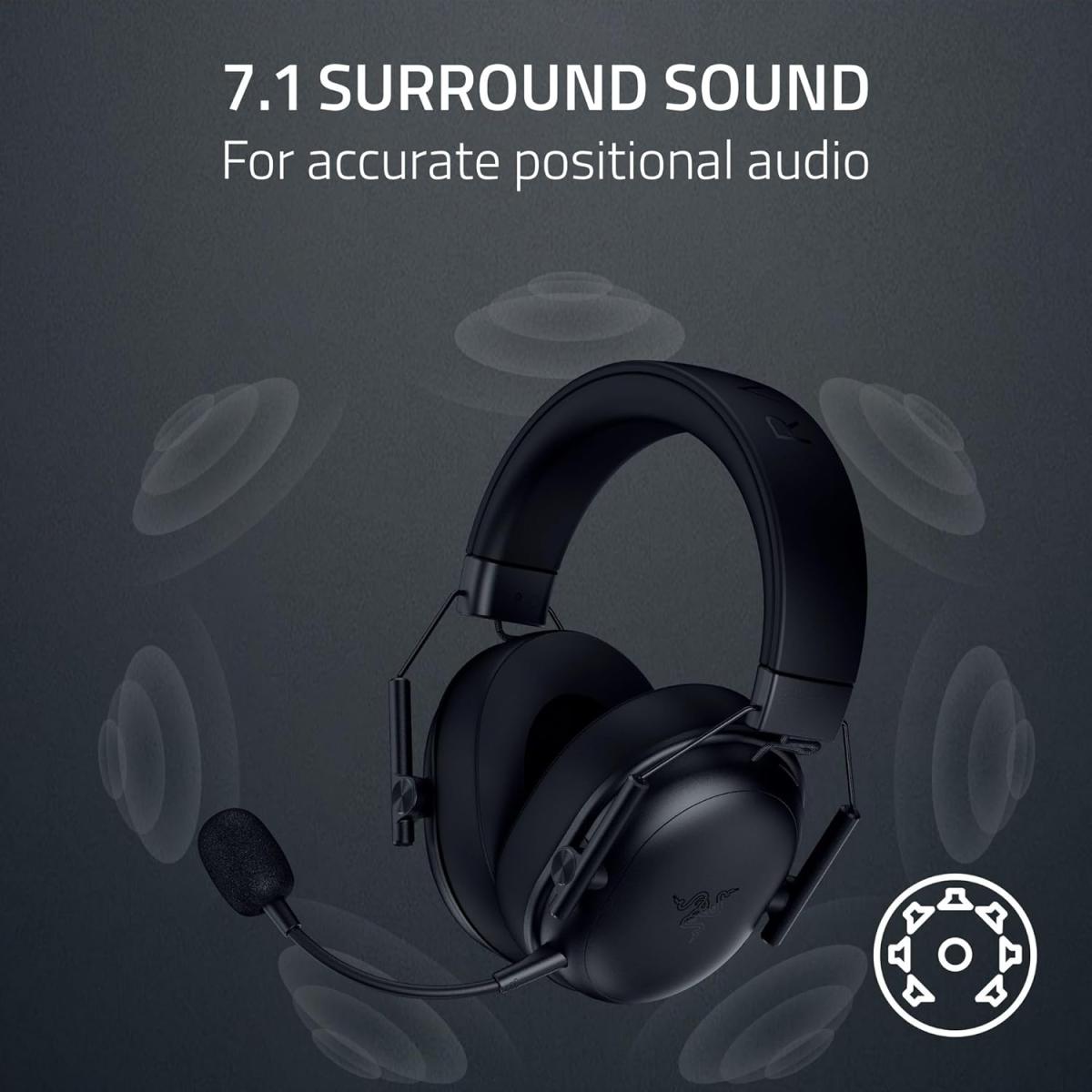 Razer BlackShark V3 X HyperSpeed Wireless Gaming Headset for PC: 50mm Drivers - Cardioid Mic - 2.4 GHz, Bluetooth, USB - Works with Mac, PS5, Nintendo Switch, Smartphone - 70 Hr Battery - Black Razer BlackShark V3 X HyperSpeed Wireless Gaming Headset for PC: 50mm Drivers - Cardioid Mic - 2.4 GHz, Bluetooth, USB - Works with Mac, PS5, Nintendo Switch, Smartphone - 70 Hr Battery - Black