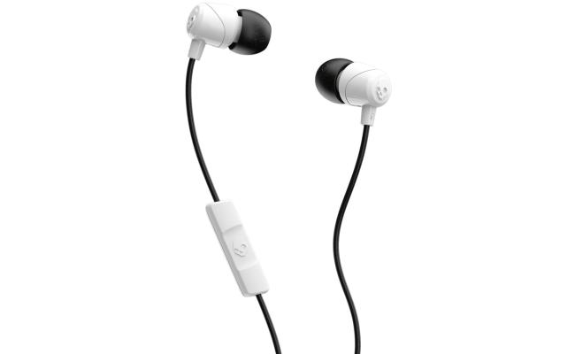 Skullcandy Jib Wired (3.5mm AUX) In-Ear Earbuds w/ Microphone, Rich, Clear Audio w/ Supreme Sound™ technology, Noise Isolating Ear Gels - White