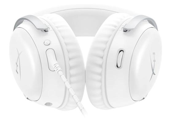 HyperX Cloud III DTS:X Spatial Virtual 3D Surround Sound Gaming Headset w/ Improved Bass & Superior Noise-cancelling Mic Quality & Onboard Controls , Multiplatform Compatibility (USB-C, USB-A, and 3.5mm) - White