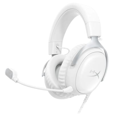 HyperX Cloud III DTS:X Spatial Virtual 3D Surround Sound Gaming Headset w/ Improved Bass & Superior Noise-cancelling Mic Quality & Onboard Controls , Multiplatform Compatibility (USB-C, USB-A, and 3.5mm) - White