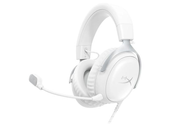 HyperX Cloud III DTS:X Spatial Virtual 3D Surround Sound Gaming Headset w/ Improved Bass & Superior Noise-cancelling Mic Quality & Onboard Controls , Multiplatform Compatibility (USB-C, USB-A, and 3.5mm) - White
