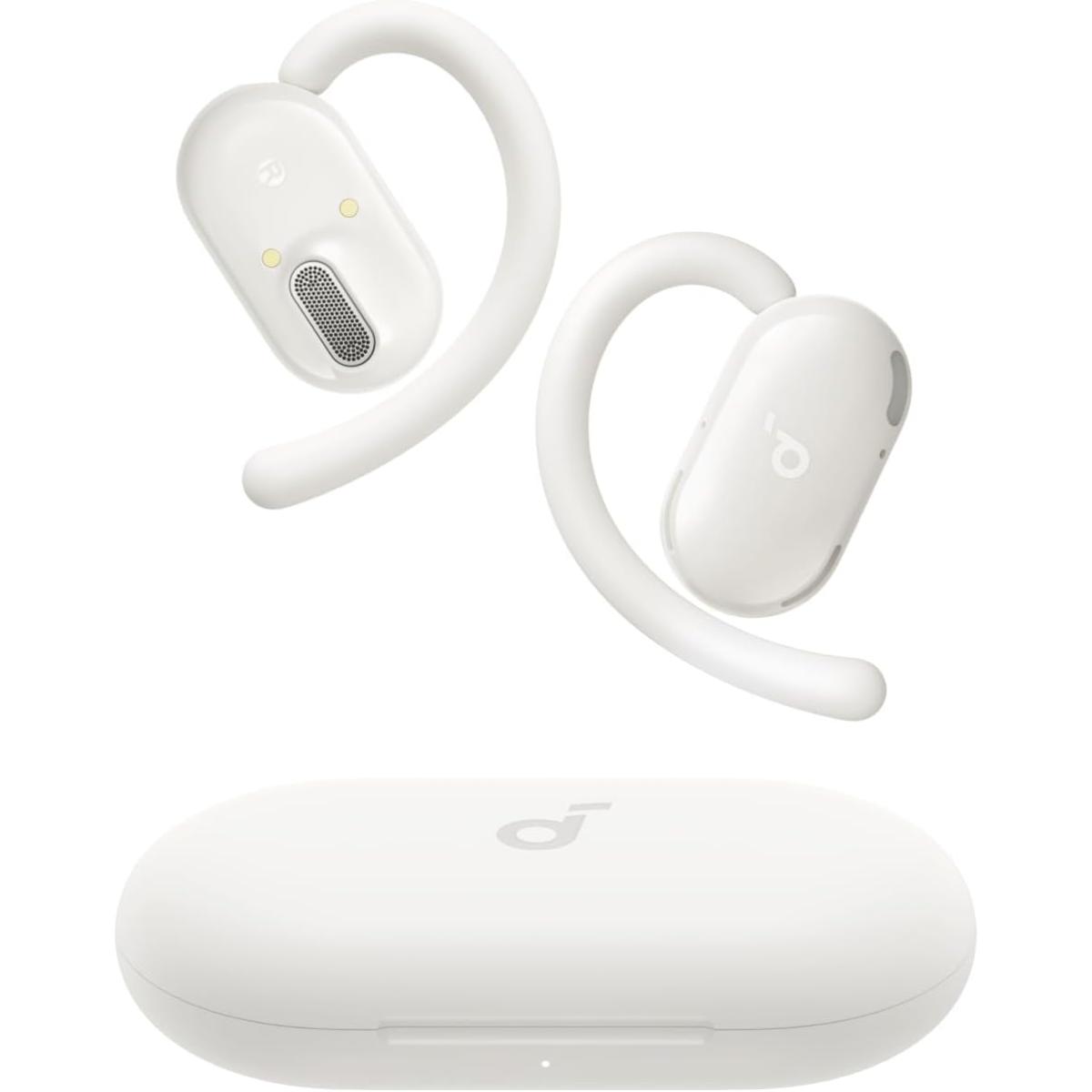 Soundcore V20i by Anker Open-Ear Headphones, Adjustable Ear Hooks, Ultra-Comfort, Snug Fit, Powerful Sound, Clear Calls, IP55, 36H Playtime, Bluetooth 5.4 Wireless Earbuds, Multipoint Connection,White