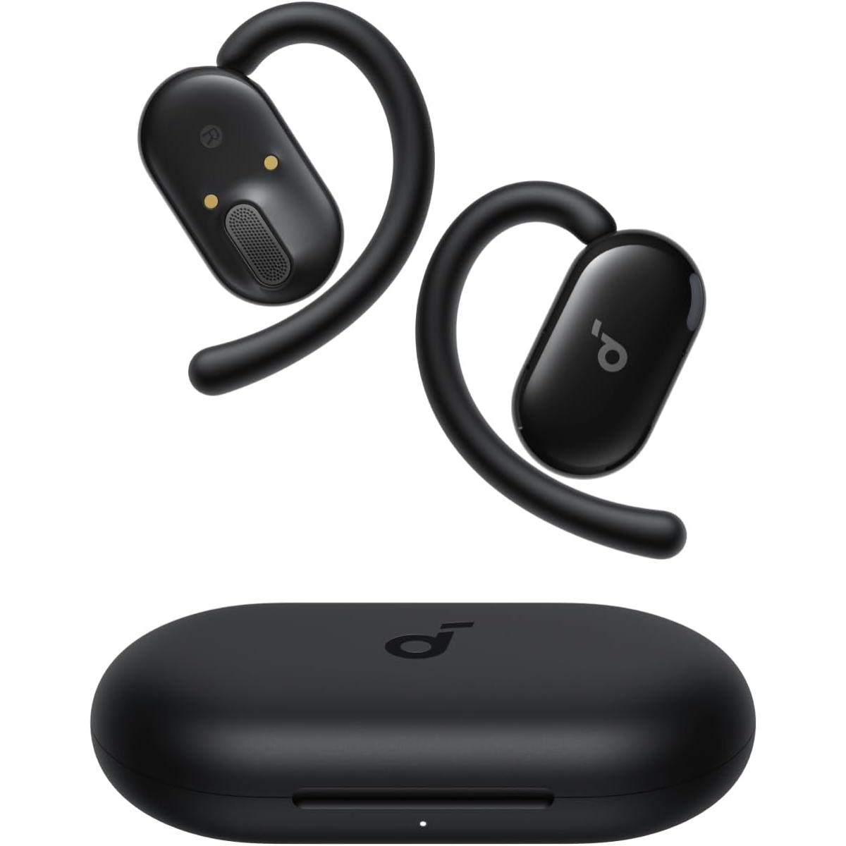 Soundcore V20i by Anker Open-Ear Headphones, Adjustable Ear Hooks, Ultra-Comfort, Snug Fit, Powerful Sound, Clear Calls, IP55, 36H Playtime, Bluetooth 5.4 Wireless Earbuds, Multipoint Connection, Black