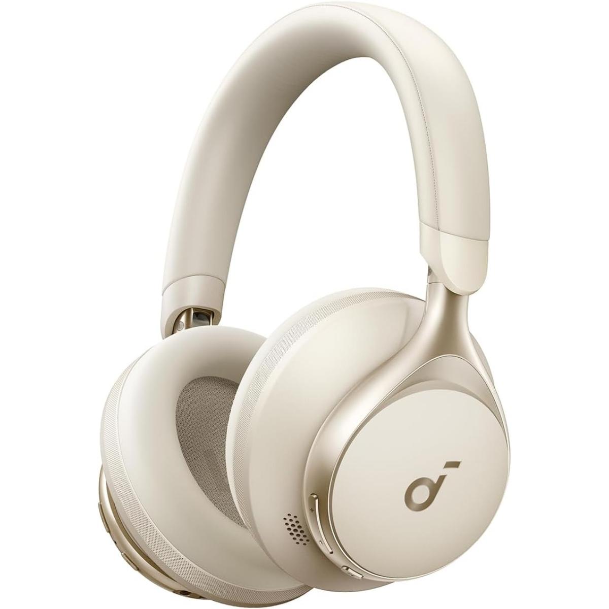 Soundcore by Anker, Space One, Active Noise Cancelling Headphones, 2X Stronger Voice Reduction, 40H ANC Playtime, App Control, LDAC Hi-Res Wireless Audio, Comfortable Fit, Clear Calls, Bluetooth 5.3, Latte Cream