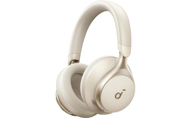 Soundcore by Anker, Space One, Active Noise Cancelling Headphones, 2X Stronger Voice Reduction, 40H ANC Playtime, App Control, LDAC Hi-Res Wireless Audio, Comfortable Fit, Clear Calls, Bluetooth 5.3, Latte Cream