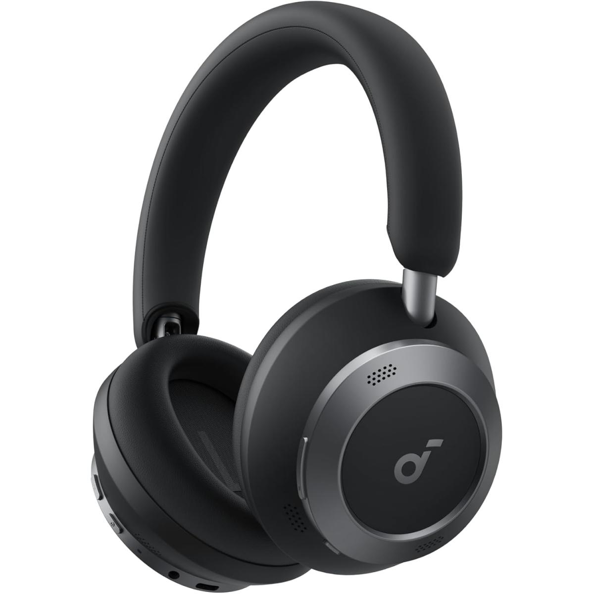 Anker Soundcore Space One Pro, FlexiCurve Over-Ear Headphone, Adaptive Active Noise Cancelling Headphones Driven by 6 Mics, 60H Lossless Audio, Ultra-Fast Charging, Hi-Res Wireless, Comfortable Fit