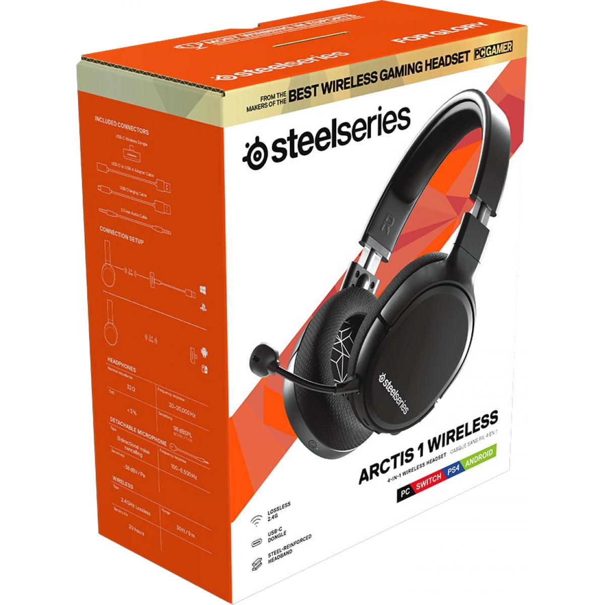 Steelseries Arctis 1 Wireless Gaming Headset Detachable Clearcast Microphone For Pc Ps4 Ps5 Xbox Arctis 1 Wireless Os Jordan