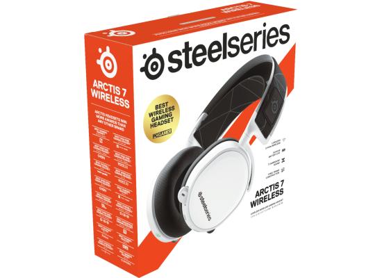 SteelSeries Arctis 7 (2021) - Lossless 2.4 Ghz Wireless Gaming Headset with DTS Headphone: X v2.0 Surround - for PC and PlayStation 4 - White