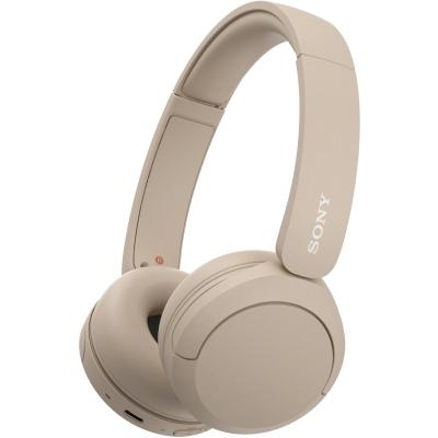 Sony WH-CH520 Wireless Headphones Bluetooth On-Ear Headset with Microphone and up to 50 Hours Battery Life with Quick Charging, beige