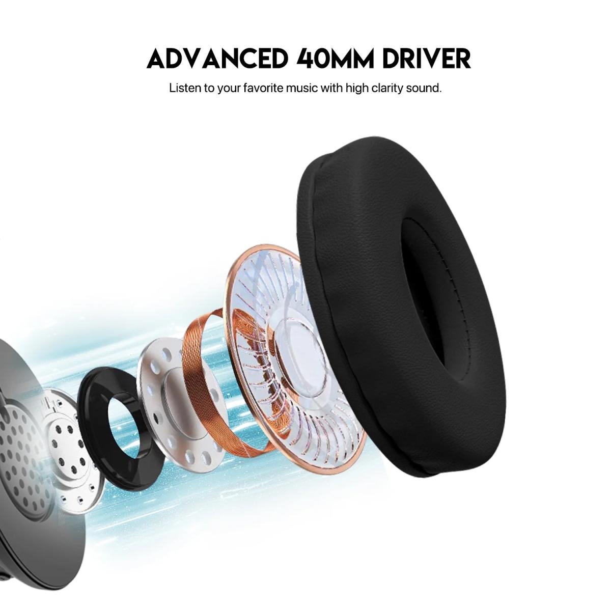 FANTECH WH05A GO VIBE ANC WIRELESS HEADSET - WHITE, Multi Device Connection, Active Noise Cancelling, 35 Hours Play Back time-Black