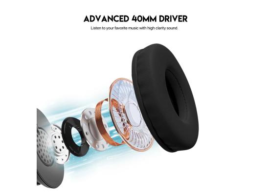 FANTECH WH05A GO VIBE ANC WIRELESS HEADSET - WHITE, Multi Device Connection, Active Noise Cancelling, 35 Hours Play Back time-Black