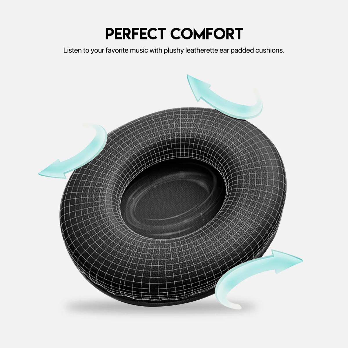 FANTECH WH05A GO VIBE ANC WIRELESS HEADSET - WHITE, Multi Device Connection, Active Noise Cancelling, 35 Hours Play Back time-Black