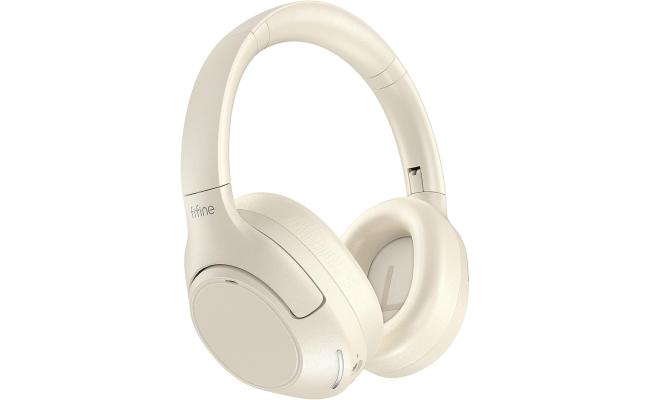 FIFINE X3W Over-ear Wireless Headphone with Active Noise Canceling, Bluetooth 5.3, Three Modes, Detachable Boom Microphone (White)