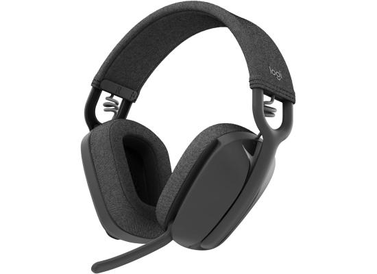 Logitech Zone Vibe 100 Wireless (Bluetooth 5.2) Over-Ear Lightweight Professional Headset, Dual Omni-Directional Noise Canceling Microphones, USB-C Charging, For Win, macOS, iOS, Android  - Graphite
