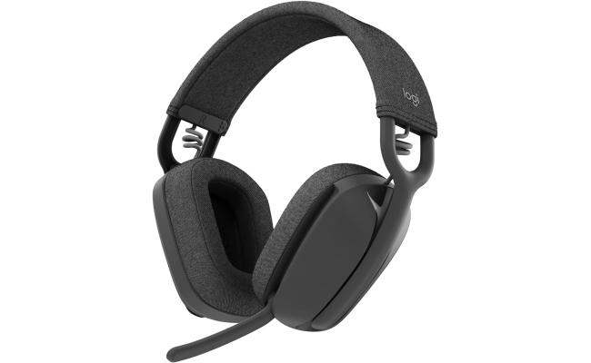 Logitech Zone Vibe 100 Wireless (Bluetooth 5.2) Over-Ear Lightweight Professional Headset, Dual Omni-Directional Noise Canceling Microphones, USB-C Charging, For Win, macOS, iOS, Android  - Graphite
