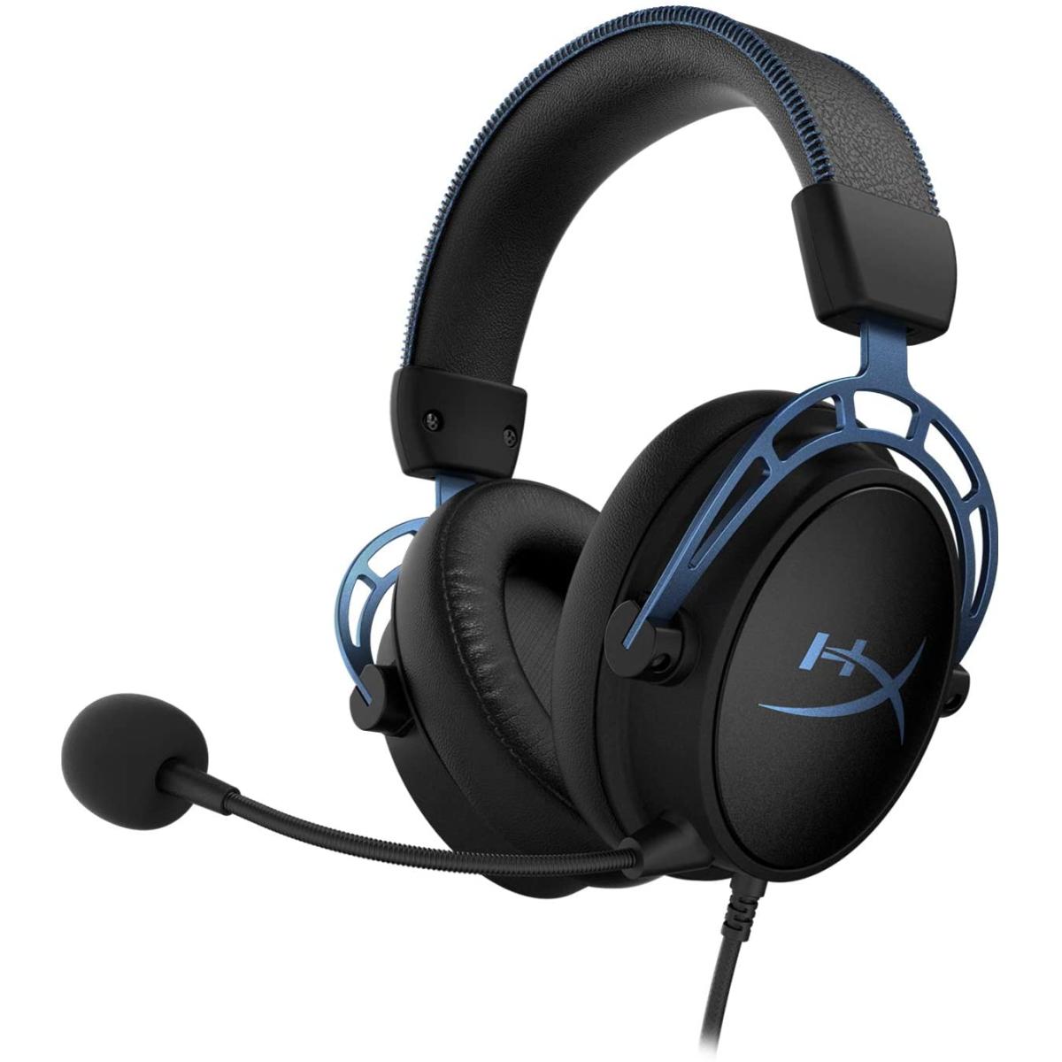 HyperX Cloud Alpha S - 7.1 Virtual Surround Advanced Gaming Headset W/ Detachable Noise Canceling Microphone - Blue