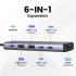 UGREEN USB-C Hub, 6-in-1,Plug And Play, Input (1*USB-C) ,Output(1*HDMI,2*USB-C,2*USB-A), Video (1* HDMI 4K@60Hz),USB(USB-C , USB-A ,  Up To 10Gbps), Support HD Display For Windows/MacOS,r,CM511/35999
