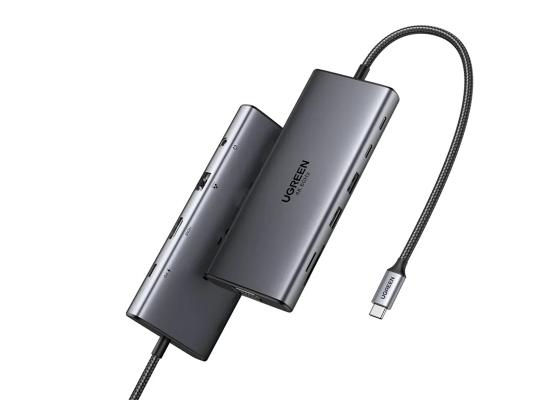 UGREEN USB-C Hub Revodok 11-in-1,Input(1*USB C),Output(1*HDMI,1*VGA,2*USB-C,2*USB-A,1*RJ45,1*SD Card Slot,1*TF Card Slot,1* 3.5mm),Video (HDMI ,VGA),USB(USB-C),Ethernet(RJ45),Card Reader(SD/TF),Audio(3.5mm),100W Power,CM639/45520