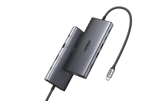 UGREEN USB-C Hub Revodok 11-in-1,Input(1*USB C),Output(1*HDMI,1*VGA,2*USB-C,2*USB-A,1*RJ45,1*SD Card Slot,1*TF Card Slot,1* 3.5mm),Video (HDMI ,VGA),USB(USB-C),Ethernet(RJ45),Card Reader(SD/TF),Audio(3.5mm),100W Power,CM639/45520