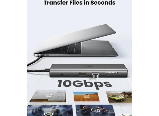 UGREEN USB-C Hub Revodok 11-in-1,Input(1*USB C),Output(1*HDMI,1*VGA,2*USB-C,2*USB-A,1*RJ45,1*SD Card Slot,1*TF Card Slot,1* 3.5mm),Video (HDMI ,VGA),USB(USB-C),Ethernet(RJ45),Card Reader(SD/TF),Audio(3.5mm),100W Power,CM639/45520