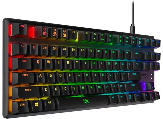 HyperX Alloy Origins Core TKL Mechanical Gaming Keyboard, Macro Customization, Compact Form Factor, RGB LED Backlit, Fully Aluminum Body, Tactile HyperX Aqua Switch