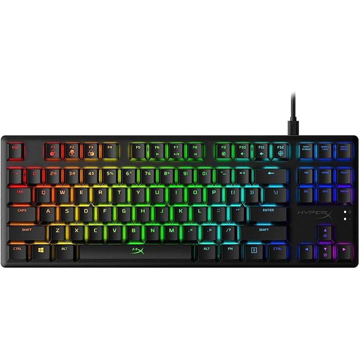 HyperX Alloy Origins Core TKL Mechanical Gaming Keyboard, Macro Customization, Compact Form Factor, RGB LED Backlit, Fully Aluminum Body, Tactile HyperX Aqua Switch