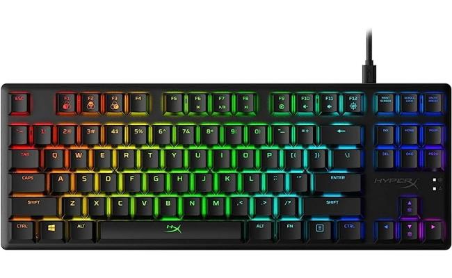 HyperX Alloy Origins Core TKL Mechanical Gaming Keyboard, Macro Customization, Compact Form Factor, RGB LED Backlit, Fully Aluminum Body, Tactile HyperX Aqua Switch