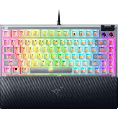 Razer BlackWidow V4 75% Phantom White - Hot-swappable mechanical gaming keyboard - Orange Tactile Switches - Media roller with 2 dedicated media keys - RGB - US Layout Phantom White Edition