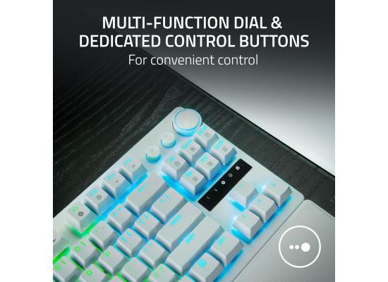 Razer - Huntsman V3 Pro TKL Wired Analog Optical Esports Keyboard with with Snap Tap Mode Rapid Trigger and Adjustable Actuation - White