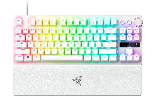 Razer - Huntsman V3 Pro TKL Wired Analog Optical Esports Keyboard with with Snap Tap Mode Rapid Trigger and Adjustable Actuation - White