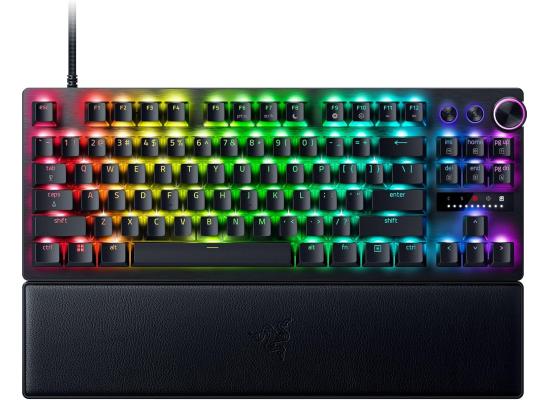 Razer Huntsman V3 Pro TKL Esports Gaming Keyboard: Analog Optical Switches - Razer Snap Tap - Rapid Trigger - Adjustable Actuation - Media Keys & Dial - Doubleshot PBT Keycaps - Wrist Rest - Black