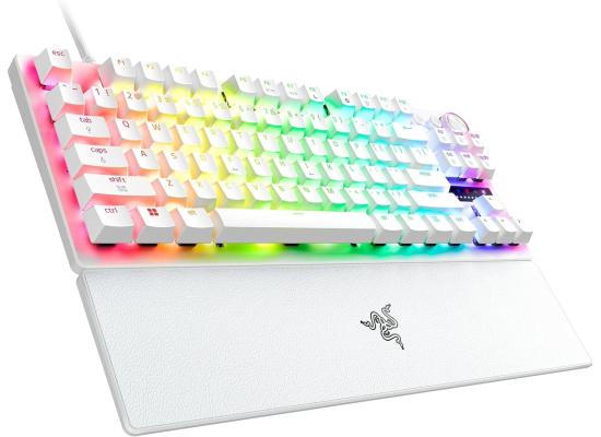 Razer - Huntsman V3 Pro TKL Wired Analog Optical Esports Keyboard with with Snap Tap Mode Rapid Trigger and Adjustable Actuation - White