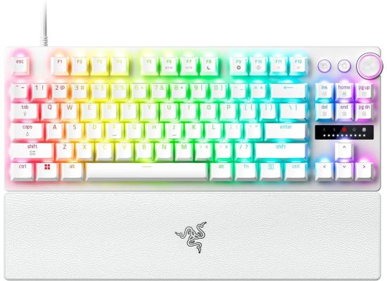 Razer - Huntsman V3 Pro TKL Wired Analog Optical Esports Keyboard with with Snap Tap Mode Rapid Trigger and Adjustable Actuation - White
