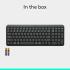 Logitech K250 Bluetooth Keyboard with Numpad, Easy Connectivity, Compact Wireless Keyboard Made with Recycled Plastic, Spill-Resistant, Comfortable Keys - Windows/MacOS - Graphite (عربي)